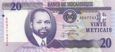 Mozambique  20  Meticais  16.6.2006  Series A B Uncirculated  Banknote AAZ 15
