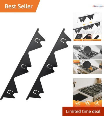 Stove Gap Filler Stainless Steel Adjustable 3.8-27.5 Inches Easy to Clean Black