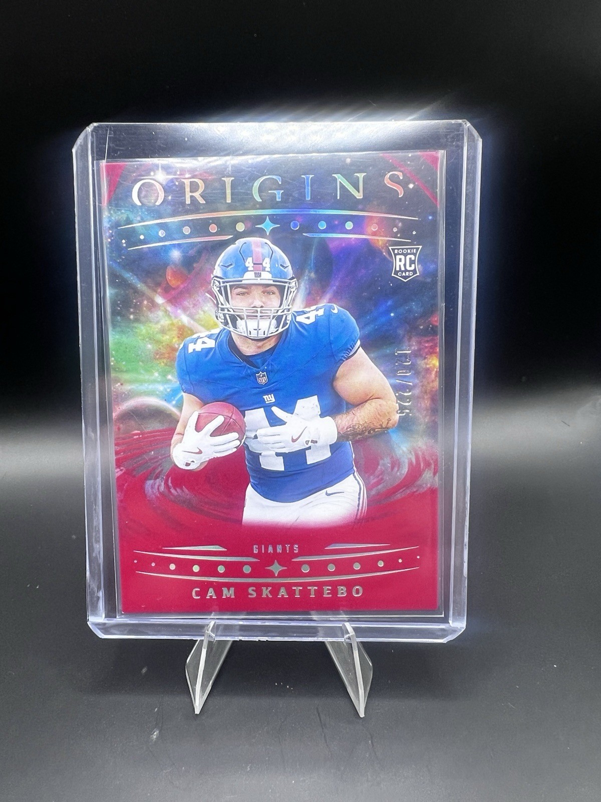 2025 Panini Origins - Rookies Cam Skattebo, Cam Skattebo #123 Red /225 (RC)