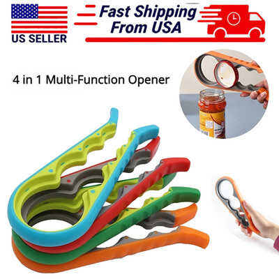 Jar Opener Rubber 4 In 1 Quick Lid Bottle Cap Grip Twister Remover Kitchen Tools