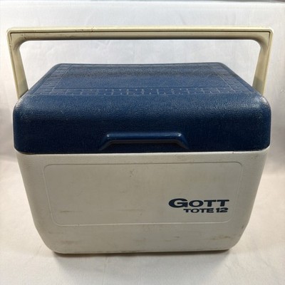 Vintage Gott Tote 12 Cooler 12 Qt Blue White Model 1811/12 Made in USA