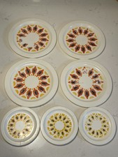 Vtg Lot Of 7 Plastic Toy Plates Pretend Kitchen 1970  s 3  And 5  
