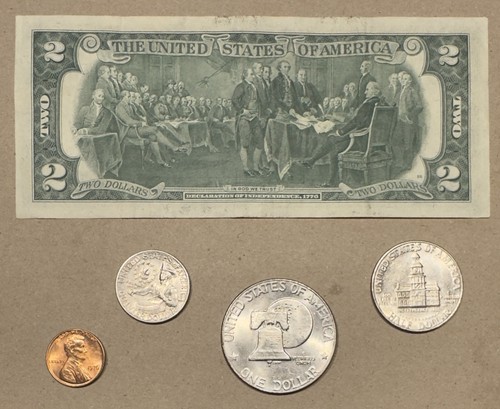 Bicentennial Set 1776•1976 $2 Note IKE Half Dollar Quarter Penny Cent