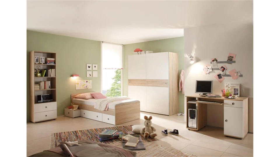 Jugendzimmer Kinderzimmer Set komplett Wiki 7-teilig Sonoma Eiche sägerau