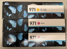HP OEM Lot Of 3 971 Magenta 2 and Yellow, Sealed expired 
