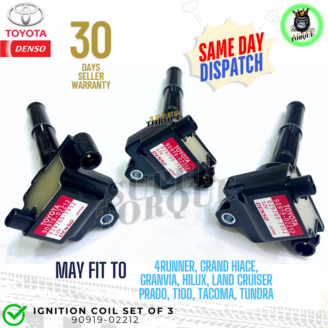 OEM Ignition Coil & Spark Plug & Wire Set of 3 for Toyota TACOMA TUNDRA 3.4L V6