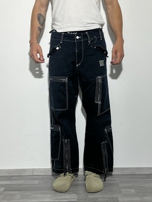 Vintage G-Star RAW S.C. Flight Pants Cargo Hose Jeans Blau W34L30 Gr XXXL