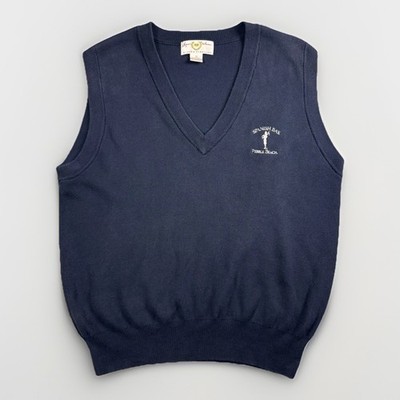 VTG Byron Nelson Spanish Bay Pebble Beach Golf Sweater Vest Mens M Navy