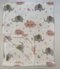 TILLYOU ELEPHANT PINK CLOUD BABY BLANKET D4