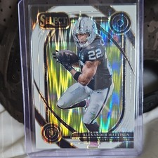 2024 Panini Select - Alexander Mattison #204 White Shock Prizm Raiders /199