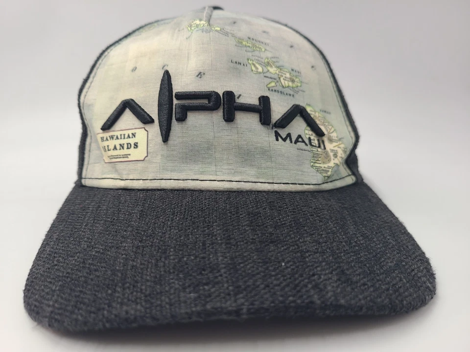 Gorra Alpha 808 Maui Hawaiian Islands Snapback Mapa Hawái HI Hombres Mujeres Negra Foto 2 de 4