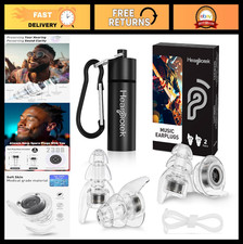 Reusable High Fidelity Concert Ear Plugs - Noise Reduction for Music, Rave Fes