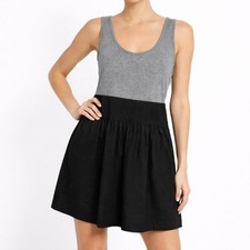 Express Colorblock Mini Dress Womens Medium Grey Black Sleeveless Skater 13374