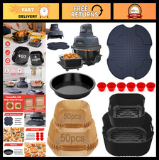 12-Piece Air Fryer Accessories Set - Silicone Liners, Paper Liners, Pizza Pan &