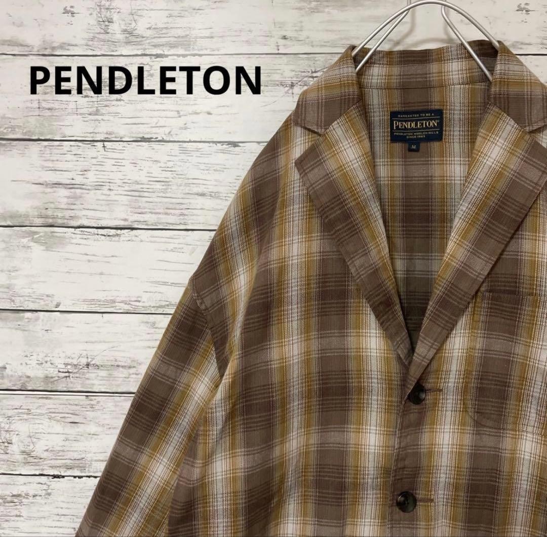 Pendleton Plaid Tailored Jacket Brown Size M - image 1