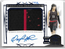2023 Leaf Trinity Patch Autographs Blue #PA-DH2 Destanni Henderson RC #38/40