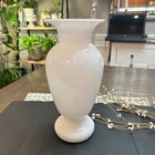 Portieux Vallerysthal PV France White Milk Glass Tall Urn Vase Rare Vintage