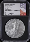 2022-W $1 Burnished American Silver Eagle NGC MS 70 | FDOI Ryder Signed