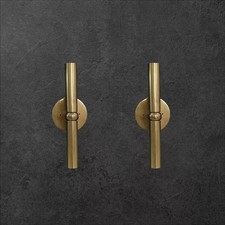 wall sconce Pair of Raw brass Modern Line Mid century wall sconce - Italian