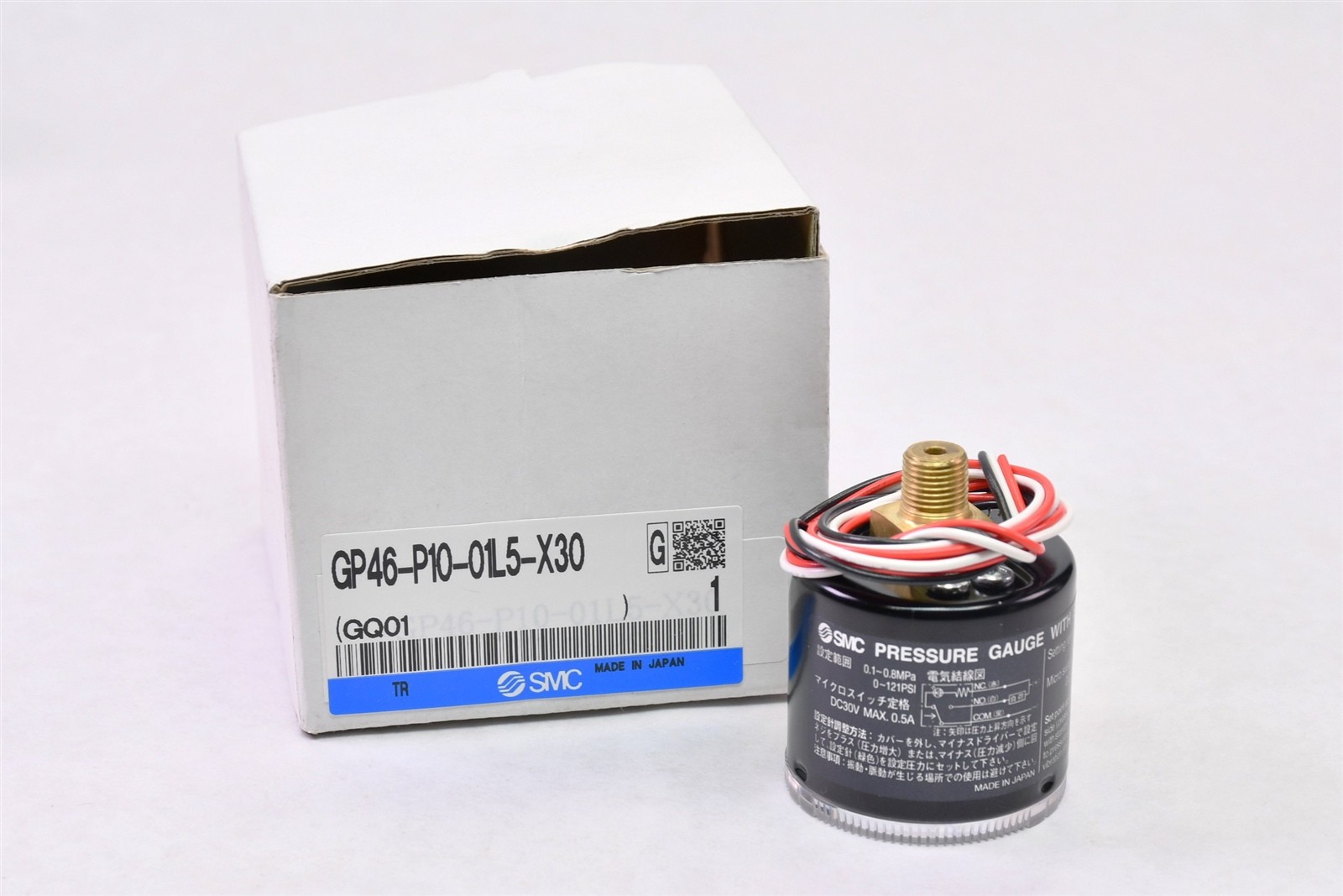 SMC GP46 Pressure Gauge w/ Switch Pneumatic Air Pressure Monitor Limit Indicator