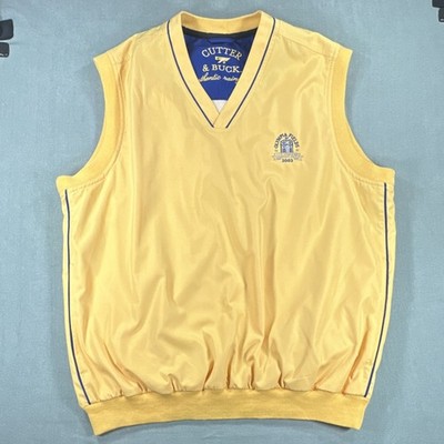 Cutter & Buck Men's Yellow Pullover Raingear Vest Olimpia Fields US Open 2003