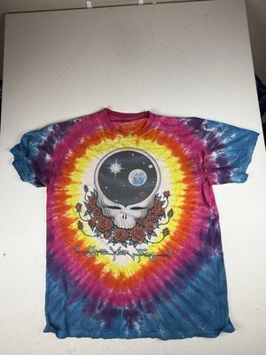 Grateful Dead Large Tie Dye Space Your Face Liquid Blue Tee T-Shirt ( Hole)