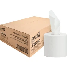Genuine Joe Solutions Center Pull Paper Towel, White, 600 Sheets