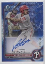 2022 Bowman Mega Box Chrome Mojo Blue Refractor 87/150 Yhoswar Garcia Auto sc2