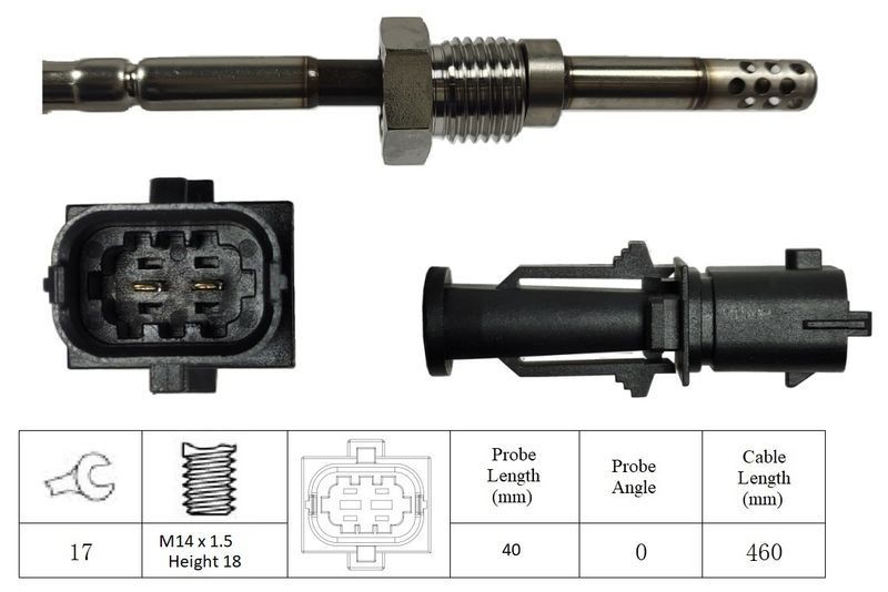 Pre Cat Exhaust Temperature Sensor for Fiat Doblo 1.9 JTD MultiJet 2006-Present