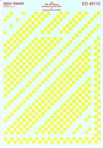 Euro Decals 1/48 SWEDISH AIR FORCE 1968 "o68" RED & YELLOW FLORESCENT SQUARES - Picture 3 of 3