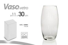 VASO VETRO DA TAVOLA PORTA FIORI TONDO CENTRO ELEGANTE SLIM ARREDO ALTO h30*11cm