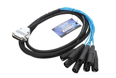 Elite Core 10' 25-pin D-Sub DB25 to 8 XLR Male 10ft Audio Cable Breakout Snake