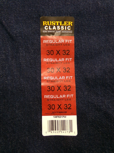 Men's Rustler Jeans by Wrangler Classic Regular Fit Straight Leg 30x32, New S4 - Picture 10 of 10