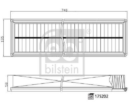 Original Febi Bilstein Luftfilter 175202 FüR Porsche-image