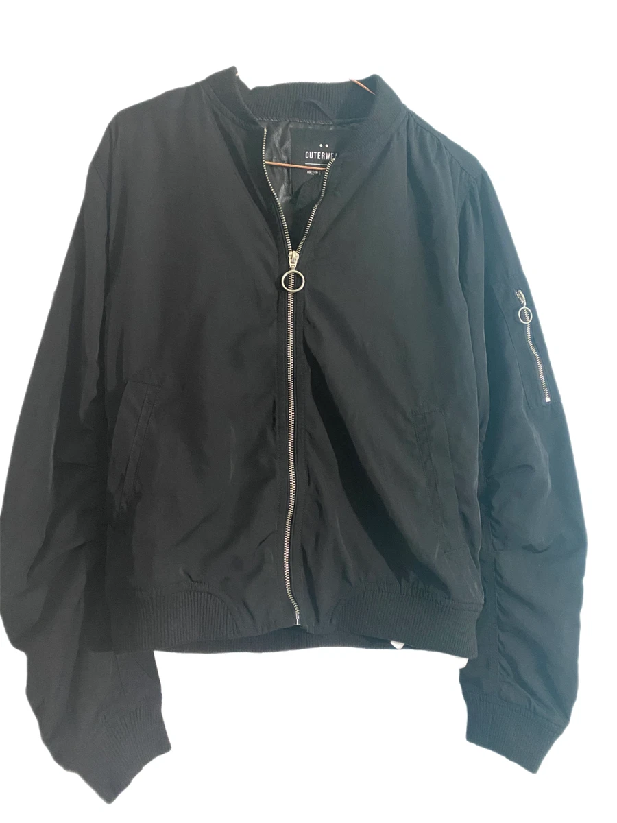 Cotton On Women s Black Bomber Jacket Size 8