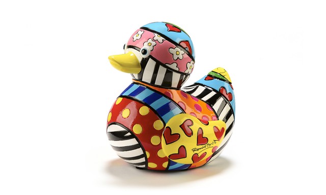 ROMERO BRITTO LIMITED EDITION DUCK FIGURINE: HAPPY * NEW * GIFT BOXED C.O.A | eBay