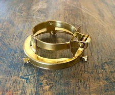 2-1/4" Clamp-On Shade Fitter - Brass Shade Holder fits sockets 1.5" diameter