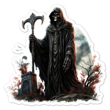 Grim Reaper Death, Vinyl Decal Sticker, Indoor Outdoor, 3 Sizes, 9275