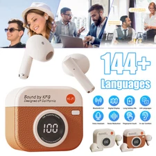 Translator Earbuds 144 Language Wireless Bluetooth 5.4 Two Way Smart Translation