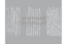 New Redesign With Prima "Secret Letter II" Mini Decor Transfer, White Script