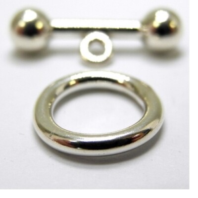 Solid 925 Sterling Silver Toggle & Ring Clasp T Bar For Bracelets ...