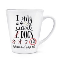 I Nur Want 2 Hunde 341Ml Latte Becher Tasse - Lustig Welpe