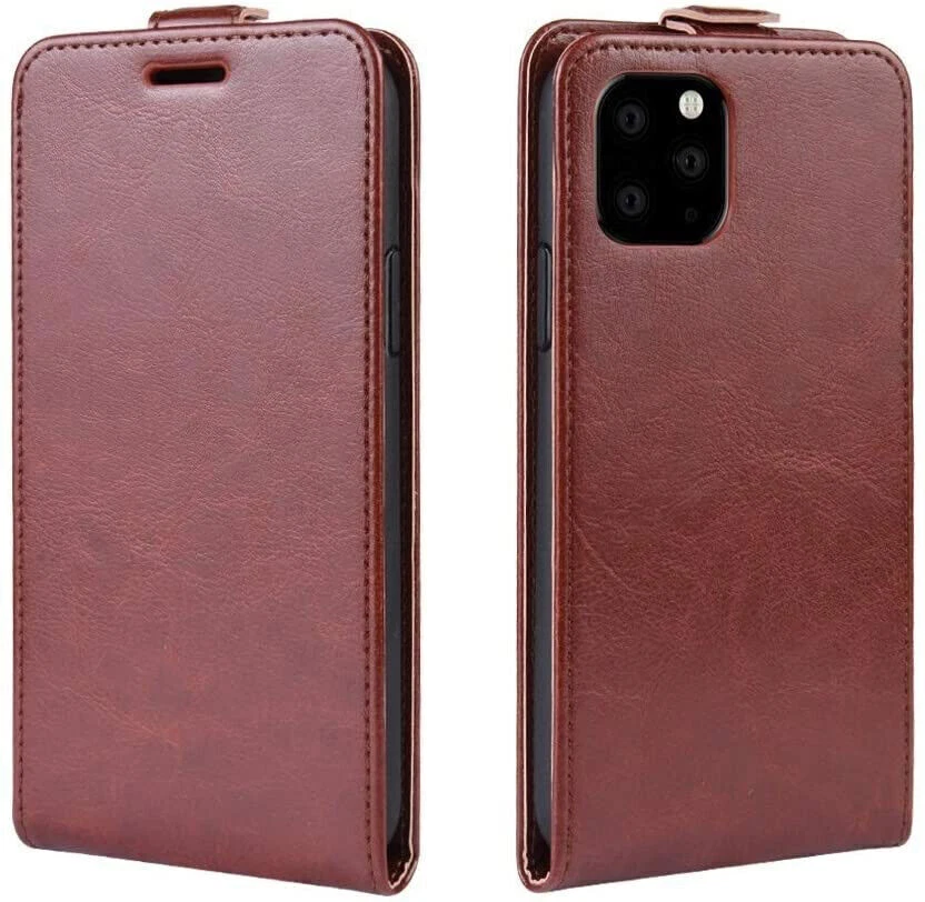 Durable Leather Vertical Flip Wallet Case for iPhone 16 15 14 13 12 11 Pro Max 7 8