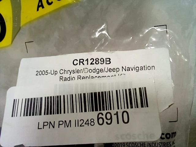 Kit de instalación Scosche Car Stereo 2005+ Chrysler Dodge Jeep CR1289B Foto 4 de 4