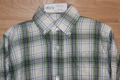 Bella Bliss Boys Long Sleeve Carrington Dress Shirt Green Plaid Size 3Y NWT - Picture 2 of 9