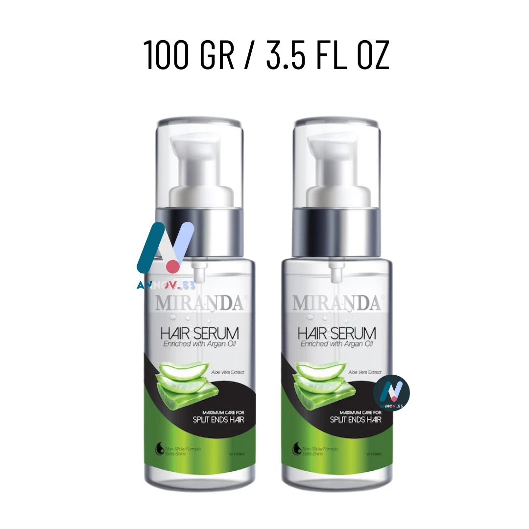 MIRANDA Hair Serum Aloe Vera Revitalize Hair Strengthens Nourish Hair Roots 2PCS