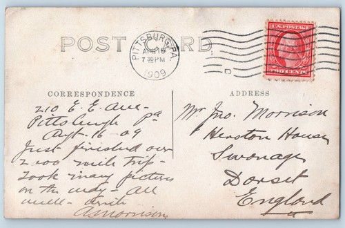 Pittsburgh PA Ford Model T Convertible Auto Car RP Photo Postcard 1909 - Picture 2 of 2
