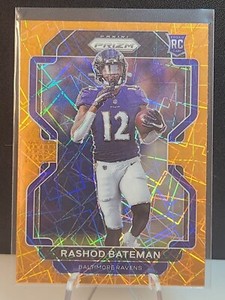Rashod Bateman Rookie Orange Lazer 2021 PANINI Prizm Football #340 Card Ravens
