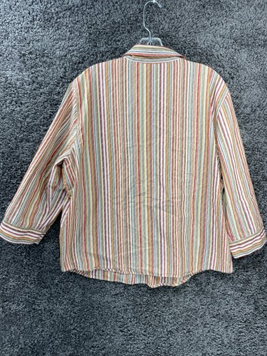 Alfred Dunner Shirt Women's Size 18 Multi Striped Cotton Collared Button Down - Picture 2 of 15