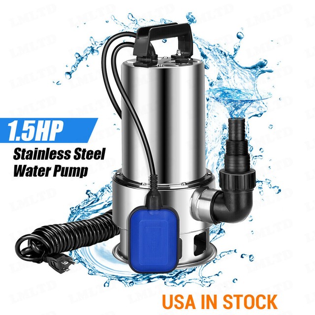 1.5HP Stainless Steel Submersible Sump Pump Dirty Clean Water Pump